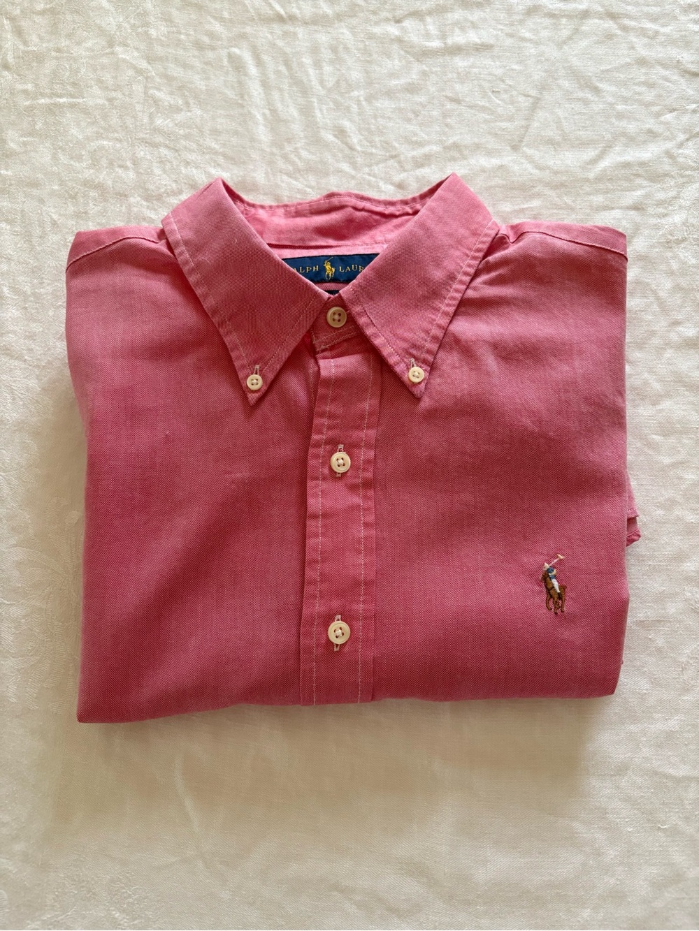 NWT Ralph Lauren Pink Short Sleeve Button-Down Oxford Shirt